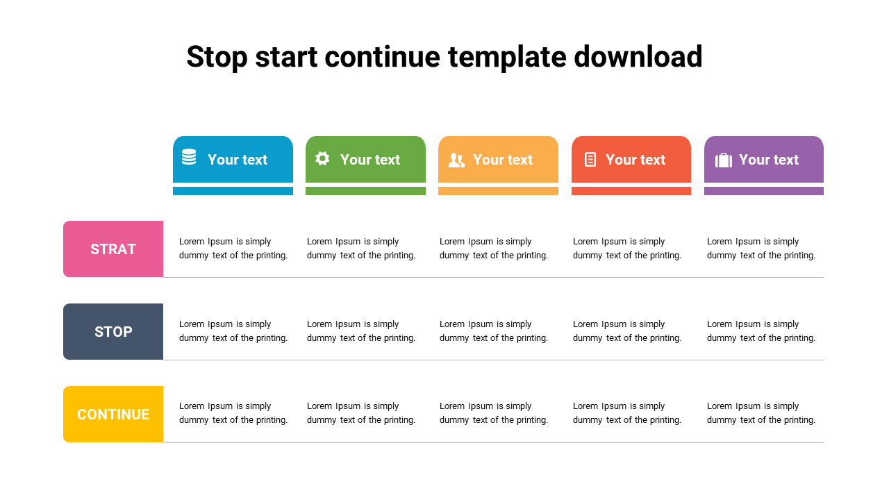 stop start continue template download